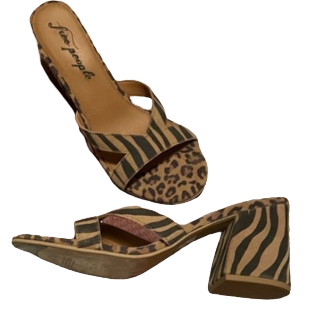 Free People Charlie Mixed Animal Print Sandals Size EU 38 (7) - Picture 7 of 12
